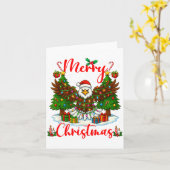 Merry Christmas Funny Bald Eagle Lover Xmas Lights Karte (Gelbe Blume)