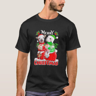 Merry Christmas Funny Cute Sheep Santa Costumes Pr T-Shirt