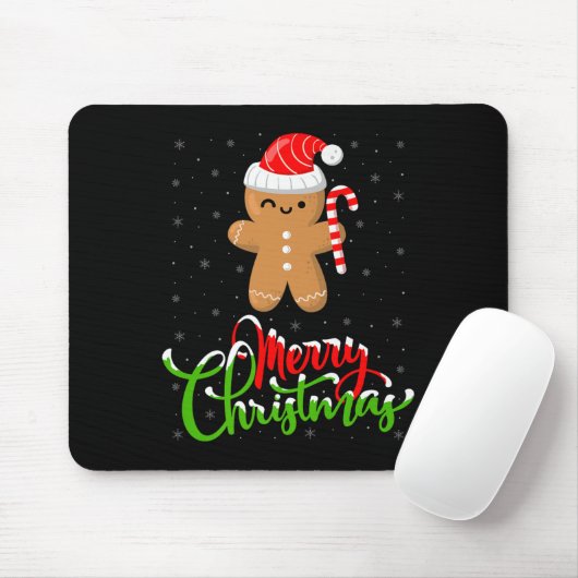 Merry Christmas Funny Gingerbread Cookie Baking Ch Mousepad (Mit Mouse)