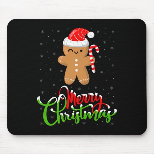 Merry Christmas Funny Gingerbread Cookie Baking Ch Mousepad (Vorne)