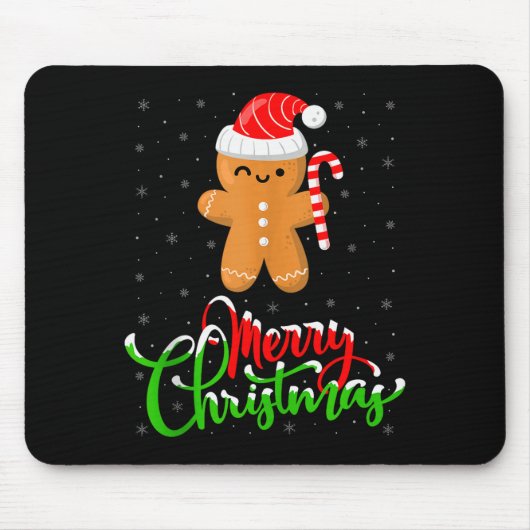 Merry Christmas Funny Gingerbread Cookie Baking Ch Mousepad (Vorne)