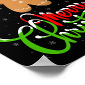 Merry Christmas Funny Gingerbread Cookie Baking Ch Poster (Ecke)