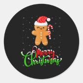 Merry Christmas Funny Gingerbread Cookie Baking Ch Runder Aufkleber (Vorderseite)