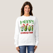 Merry Christmas Funny Holiday Pun Adorable Pickle Sweatshirt (Vorne ganz)