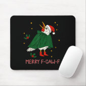Merry Christmas Funny Raven Bird F-caw-f Xmas Holi Mousepad (Mit Mouse)