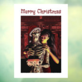 Merry Christmas. Funny skeleton Window Cling Fensteraufkleber (Blatt 3)