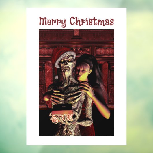 Merry Christmas. Funny skeleton Window Cling Fensteraufkleber (Blatt 3)