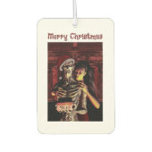 Merry Christmas. Funny skeleton with woman Autolufterfrischer (Vorderseite)