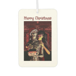 Merry Christmas. Funny skeleton with woman Autolufterfrischer