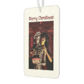 Merry Christmas. Funny skeleton with woman Autolufterfrischer (Links)