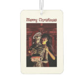 Merry Christmas. Funny skeleton with woman Autolufterfrischer (Rückseite)