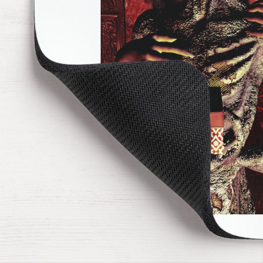 Merry Christmas. Funny skeleton with woman Mousepad (Ecke)