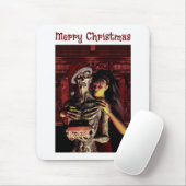 Merry Christmas. Funny skeleton with woman Mousepad (Mit Mouse)