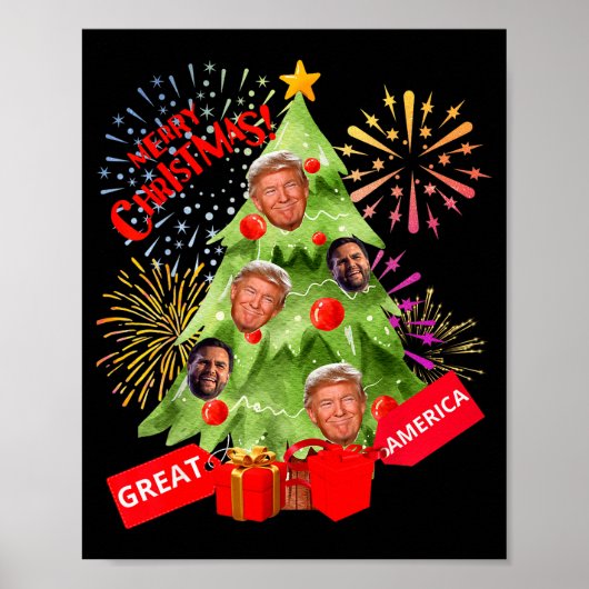 Merry Christmas Funny Trump Great America Xmas Tre Poster (Vorne)