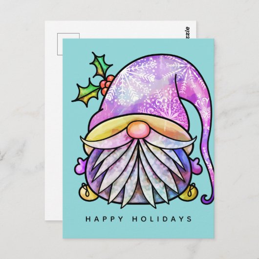 MERRY CHRISTMAS | Gefärbte Krawatte Hippy Gnome Po Postkarte (Vorne/Hinten)