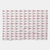 Merry Christmas Geometric Pastel Tree Muster Geschirrtuch (Horizontal)
