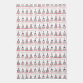 Merry Christmas Geometric Pastel Tree Muster Geschirrtuch (Vertikal)