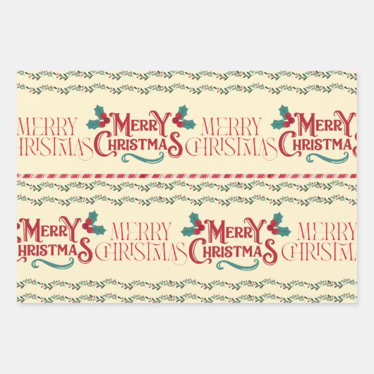 Merry Christmas Geschenkpapier Set (Vorderseite)