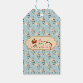 Merry Christmas Gift Tag – Elegant Holiday Ornamen Geschenkanhänger