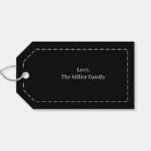 Merry Christmas Gifts Custom Name Minimalist Geschenkanhänger (Rückseite Horizontal)