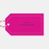 Merry Christmas Gifts Custom Name Minimalist Geschenkanhänger (Rückseite Horizontal)