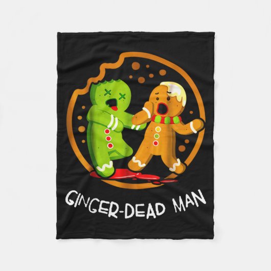 Merry Christmas Ginger-dead Man Cookie Zombie Xmas Fleecedecke (Vorderseite)