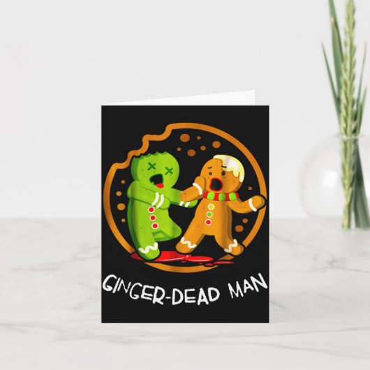 Merry Christmas Ginger-dead Man Cookie Zombie Xmas Karte (Vorderseite)