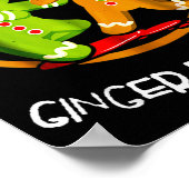 Merry Christmas Ginger-dead Man Cookie Zombie Xmas Poster (Ecke)
