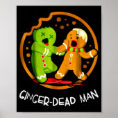 Merry Christmas Ginger-dead Man Cookie Zombie Xmas Poster (Vorne)