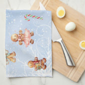 Merry Christmas Gingerbread & Candy Cane Geschirrtuch (Viertel Falte)