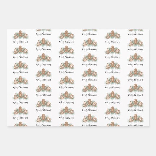 Merry Christmas Gingerbread Cookies  Geschenkpapier Set (Vorderseite)