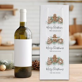 Merry Christmas Gingerbread Cookies Geschenktüte Für Weinflaschen