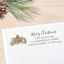Merry Christmas Gingerbread Cookies Return Address