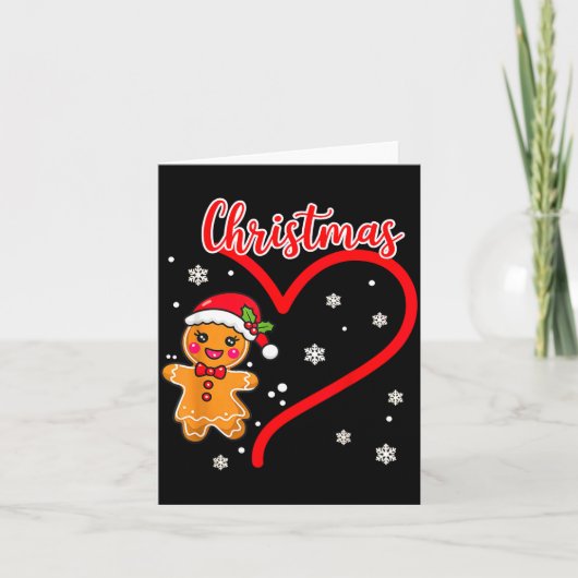 Merry Christmas Gingerbread Couple Christmas Karte (Vorderseite)