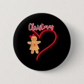 Merry Christmas Gingerbread Couple Christmas Pajam Button (Vorderseite)