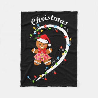 Merry Christmas Gingerbread Couple Christmas Pajam Fleecedecke