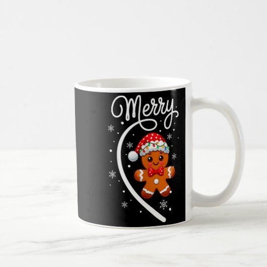 Merry Christmas Gingerbread Couple Christmas Pajam Kaffeetasse (Rechts)