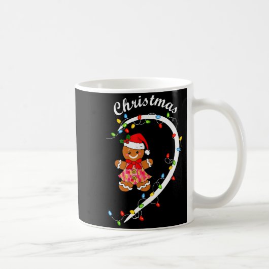 Merry Christmas Gingerbread Couple Christmas Pajam Kaffeetasse (Rechts)