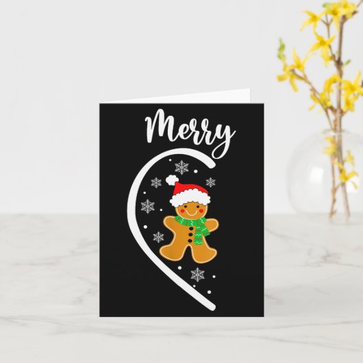 Merry Christmas Gingerbread Couple Christmas Pajam Karte (Gelbe Blume)