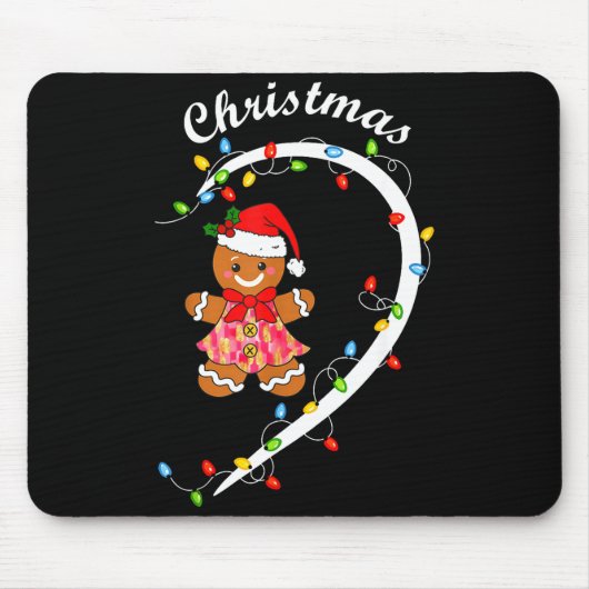 Merry Christmas Gingerbread Couple Christmas Pajam Mousepad (Vorne)