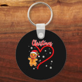 Merry Christmas Gingerbread Couple Christmas  Schlüsselanhänger (Vorderseite)