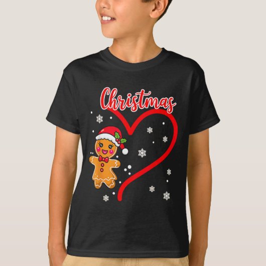 Merry Christmas Gingerbread Couple Christmas  T-Shirt (Vorderseite)