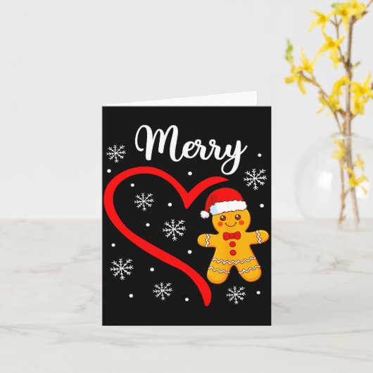 Merry Christmas Gingerbread Family Couples Xmas Pa Karte (Gelbe Blume)