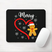 Merry Christmas Gingerbread Family Couples Xmas Pa Mousepad (Mit Mouse)