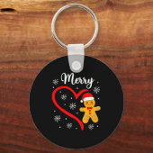 Merry Christmas Gingerbread Family Couples Xmas Pa Schlüsselanhänger (Vorderseite)