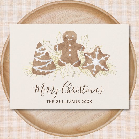 Merry Christmas Gingerbread Feiertagskarte