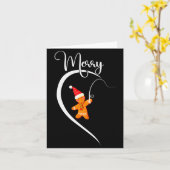 Merry Christmas Gingerbread Fishing Lover Couple C Karte (Gelbe Blume)