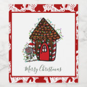 Merry Christmas gingerbread House  Weinetikett (Einzelnes Label)