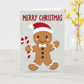 Merry Christmas Gingerbread Man Card Karte (Gelbe Blume)