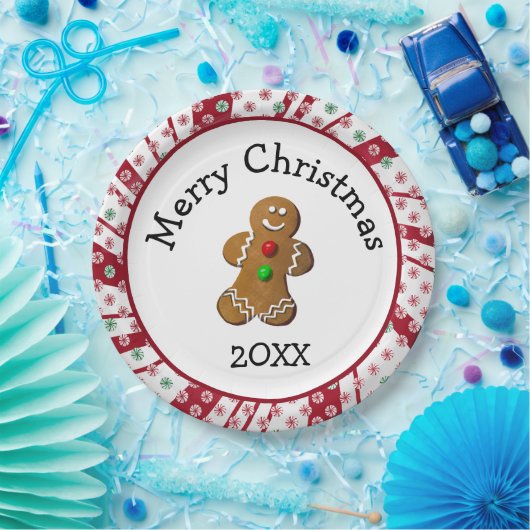 Merry Christmas Gingerbread Man Pappteller (Party)